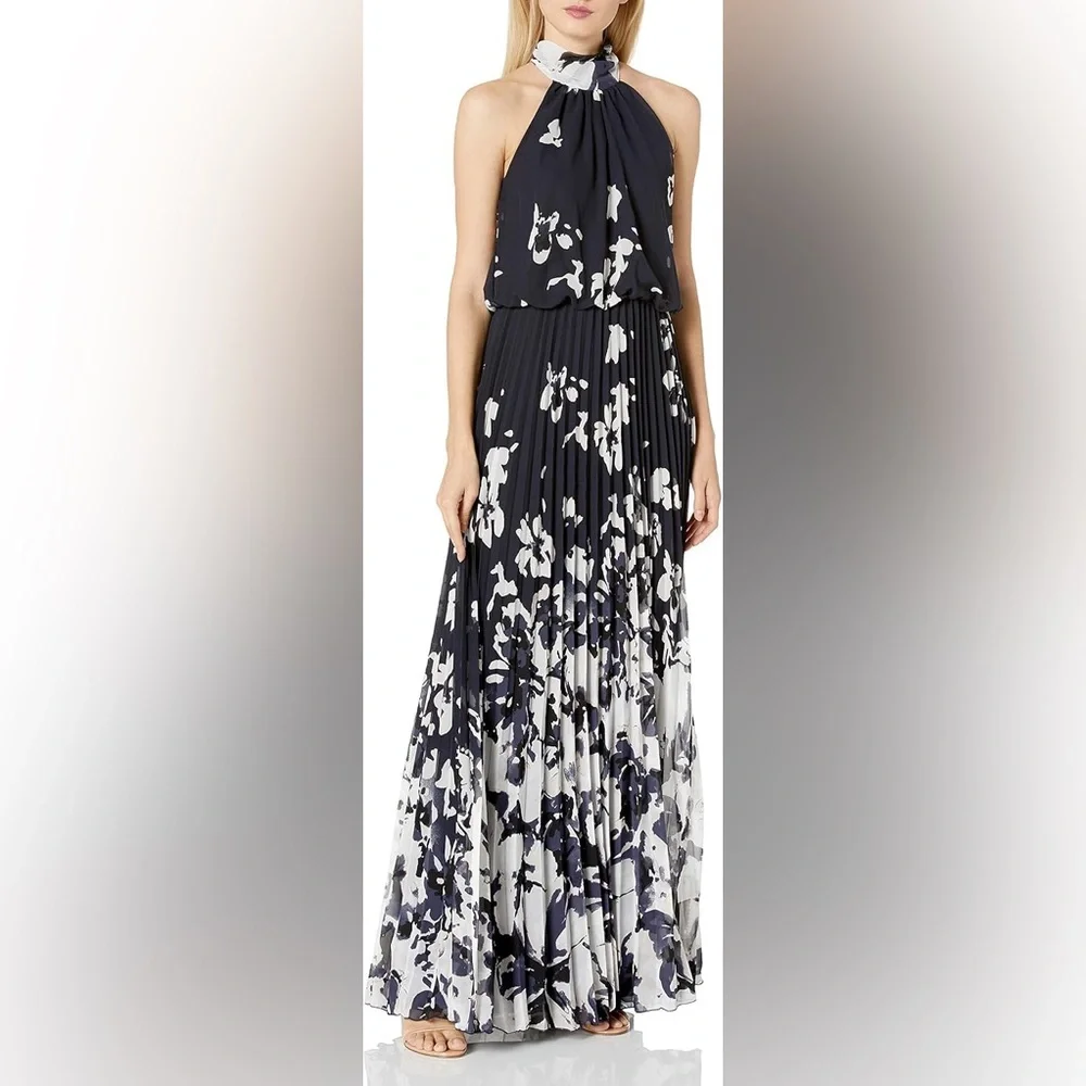 Betsy & Adam Women's Chiffon Floral Maxi Dress - Picture 1 of 9